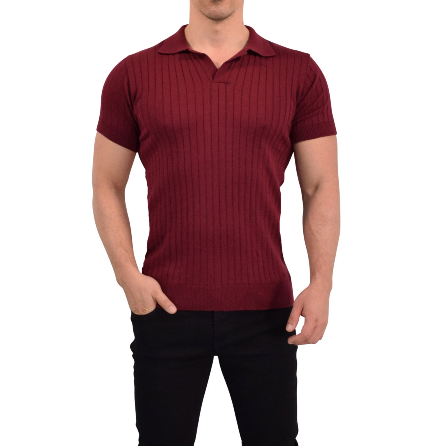 Hollywood Knitted Polo Red Wine