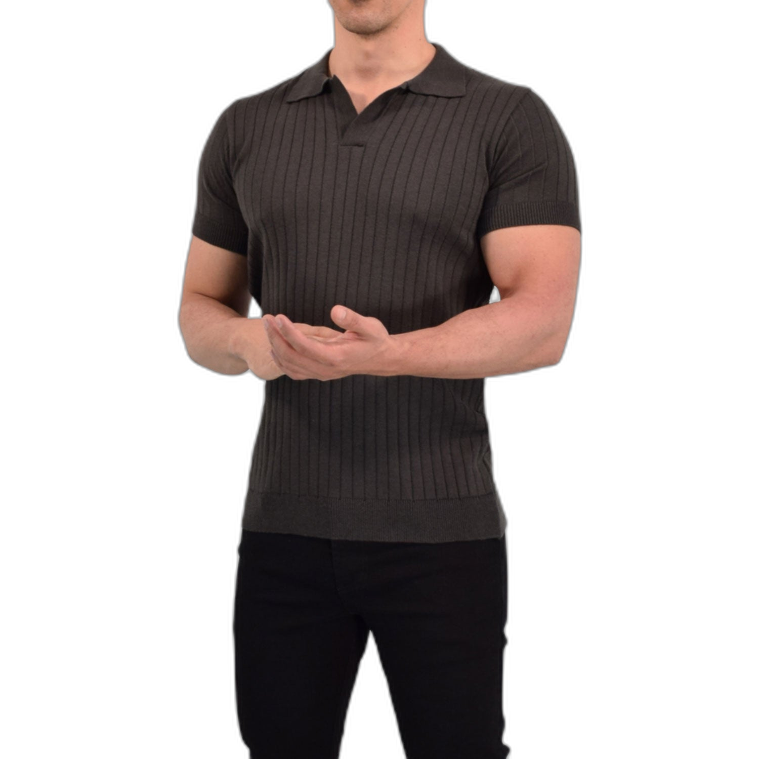 Hollywood Knitted Polo Steelgray