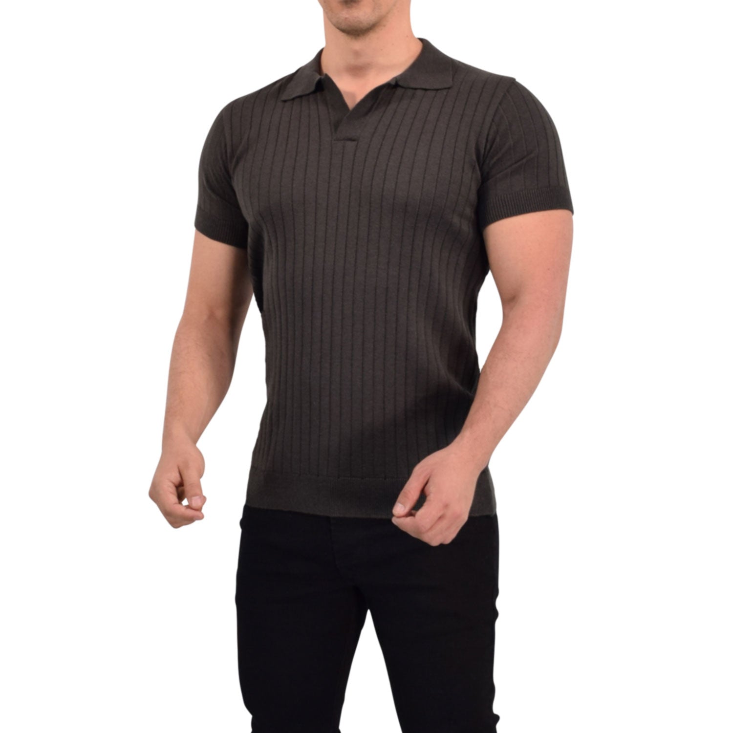 Hollywood Knitted Polo Steelgray