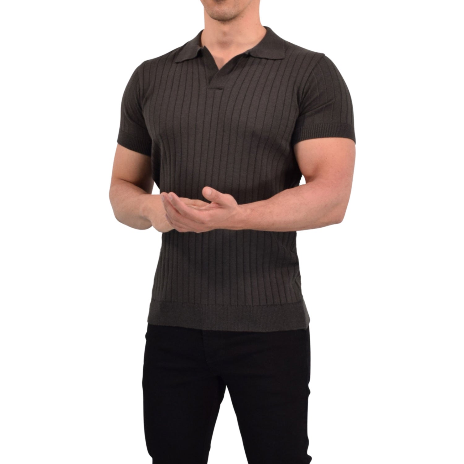 Hollywood Knitted Polo Steelgray