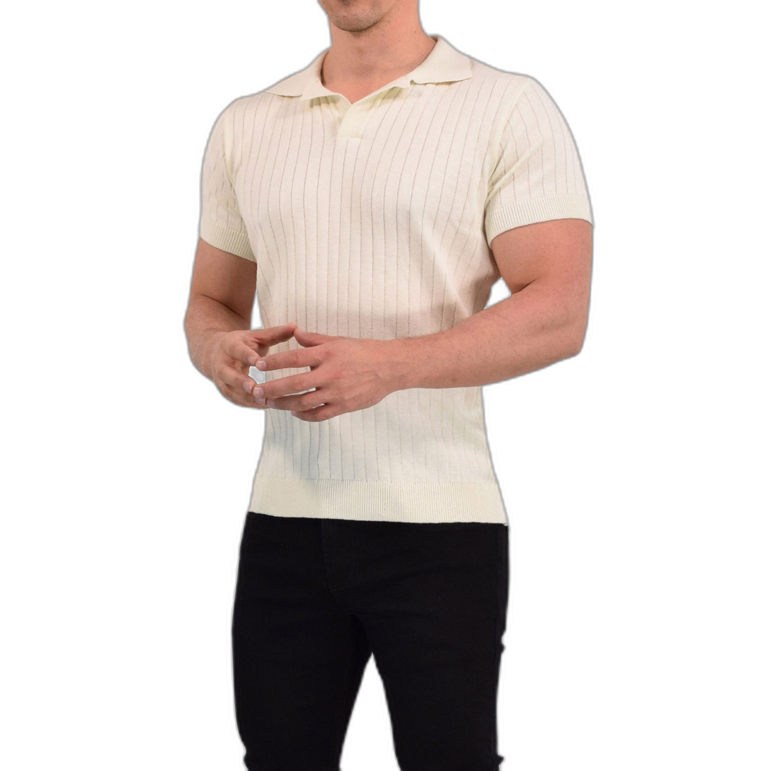 Hollywood Knitted Polo Offwhite
