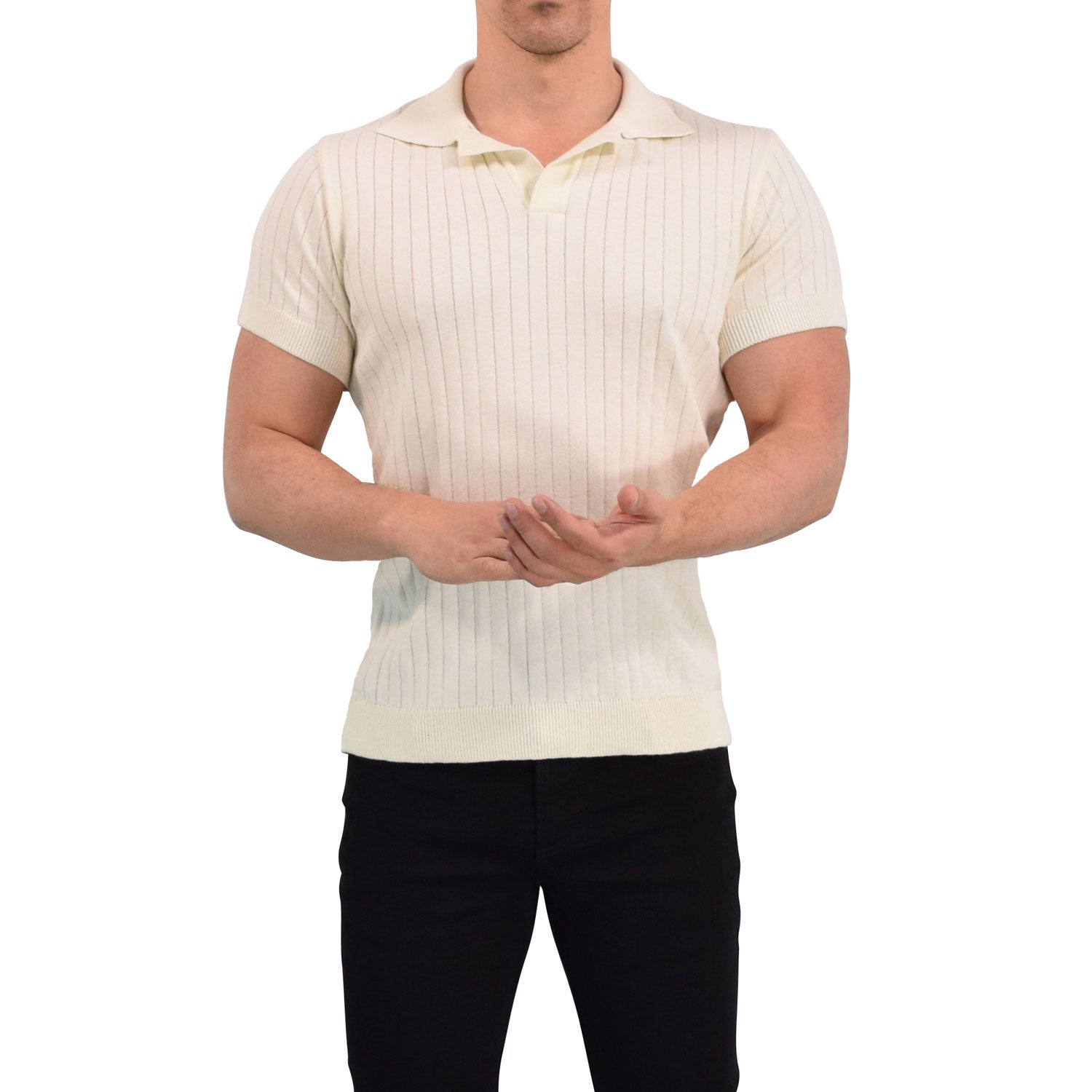 Hollywood Knitted Polo Offwhite