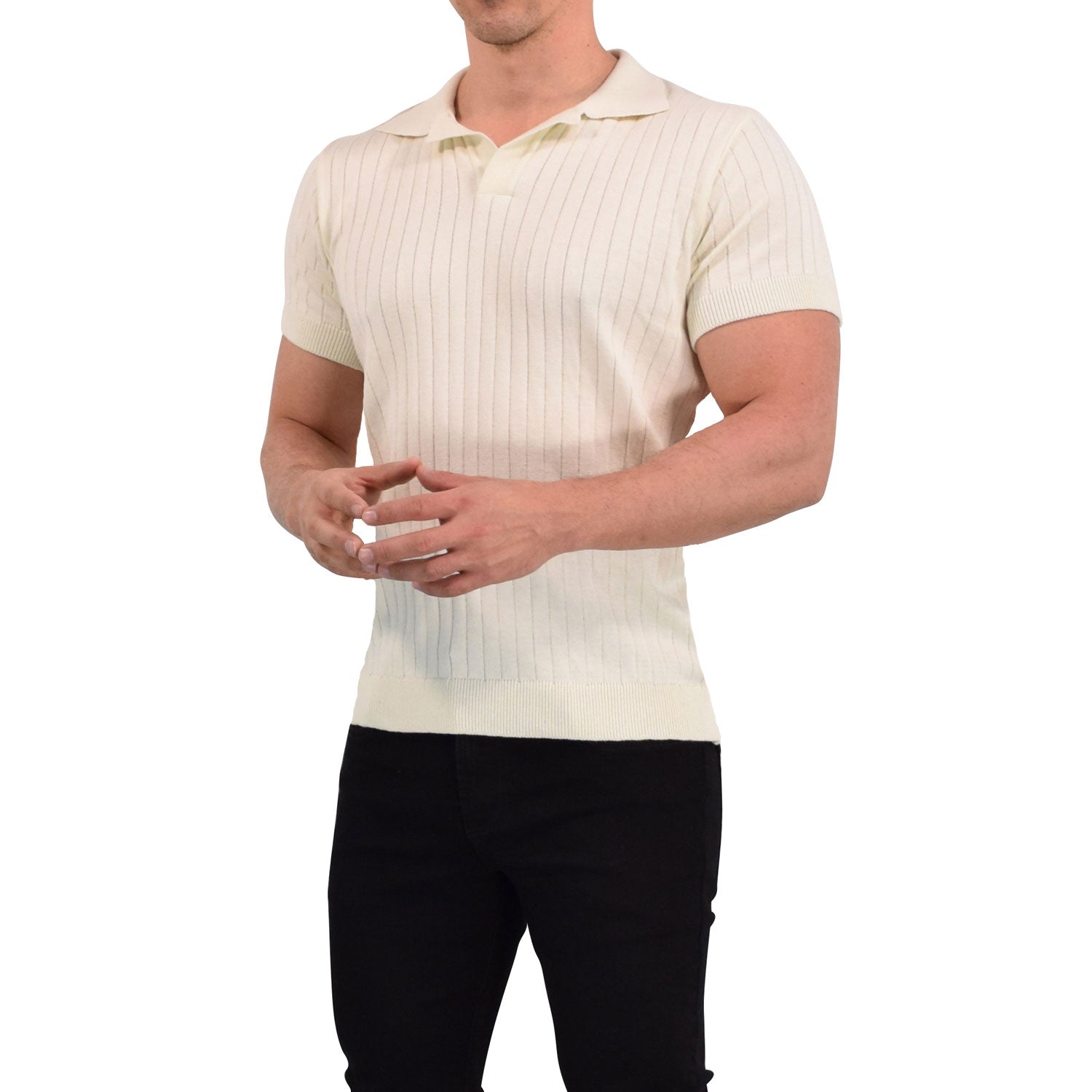 Hollywood Knitted Polo Offwhite