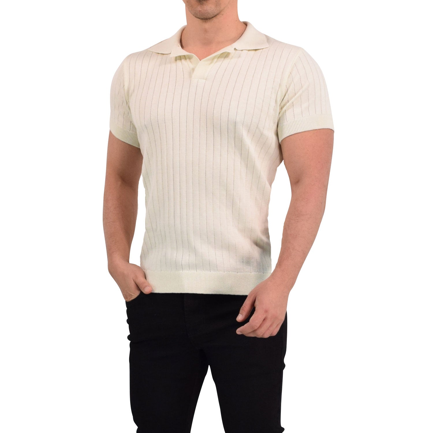 Hollywood Knitted Polo Offwhite