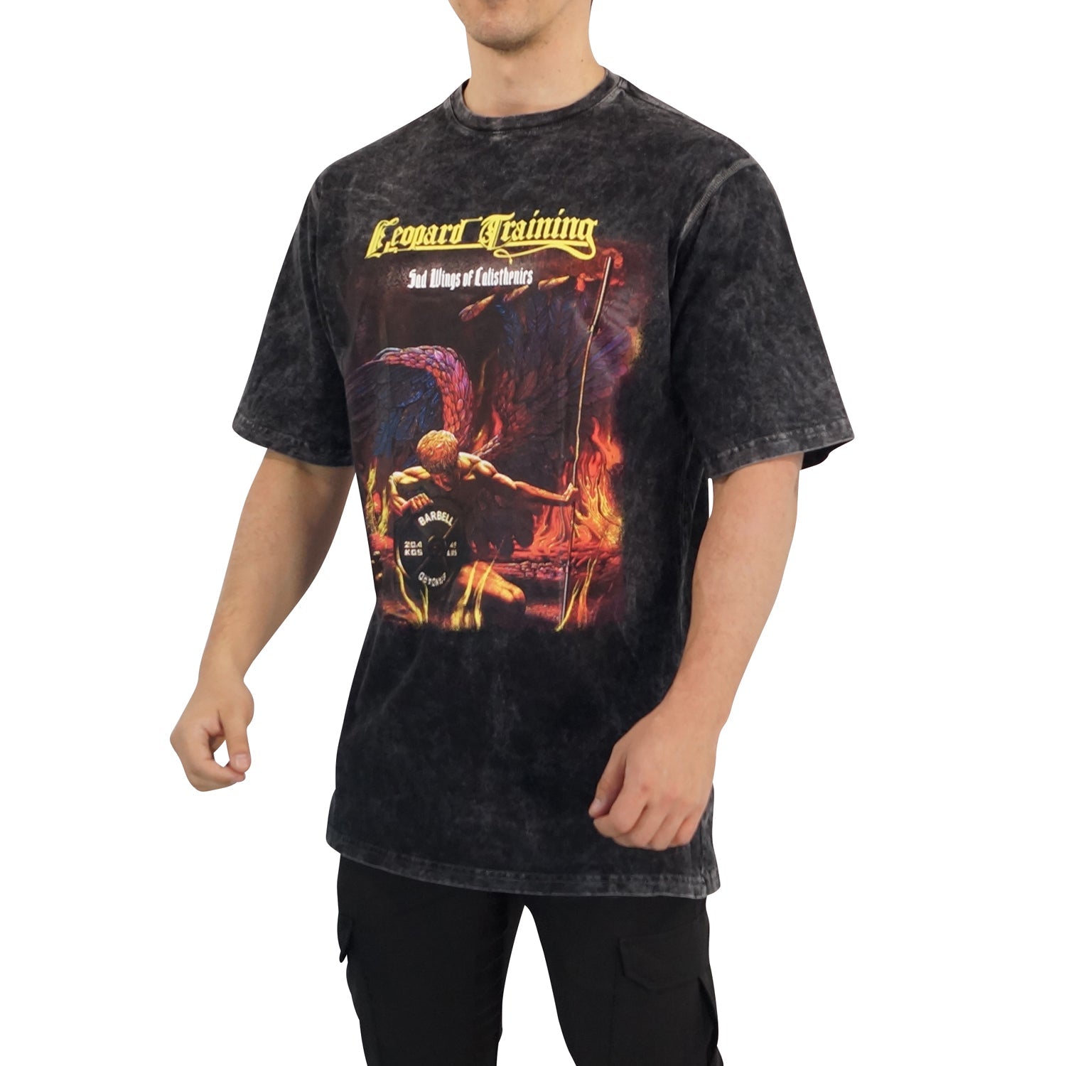 Oversized Acid Wash Sad Wings T-shirt.