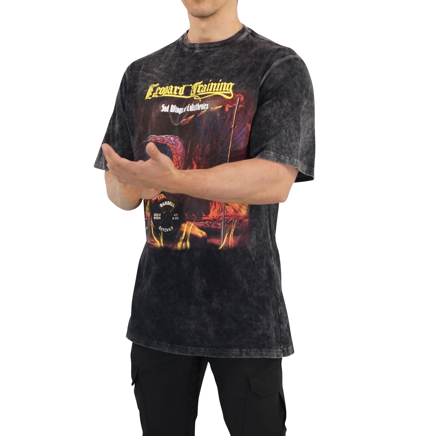 Oversized Acid Wash Sad Wings T-shirt.