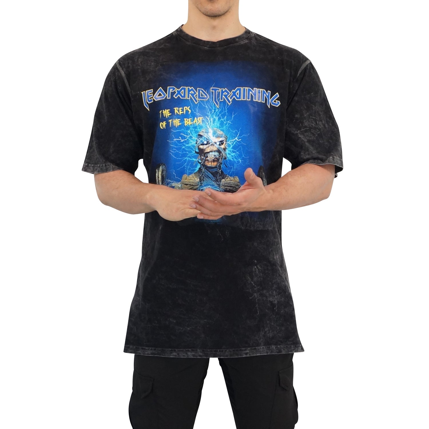 Playera Oversized Acid Wash Electric Ez Bar.