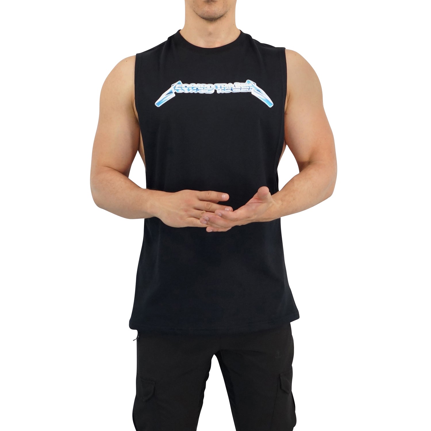 Oversized Sleeveless Lightning Logo T-Shirt
