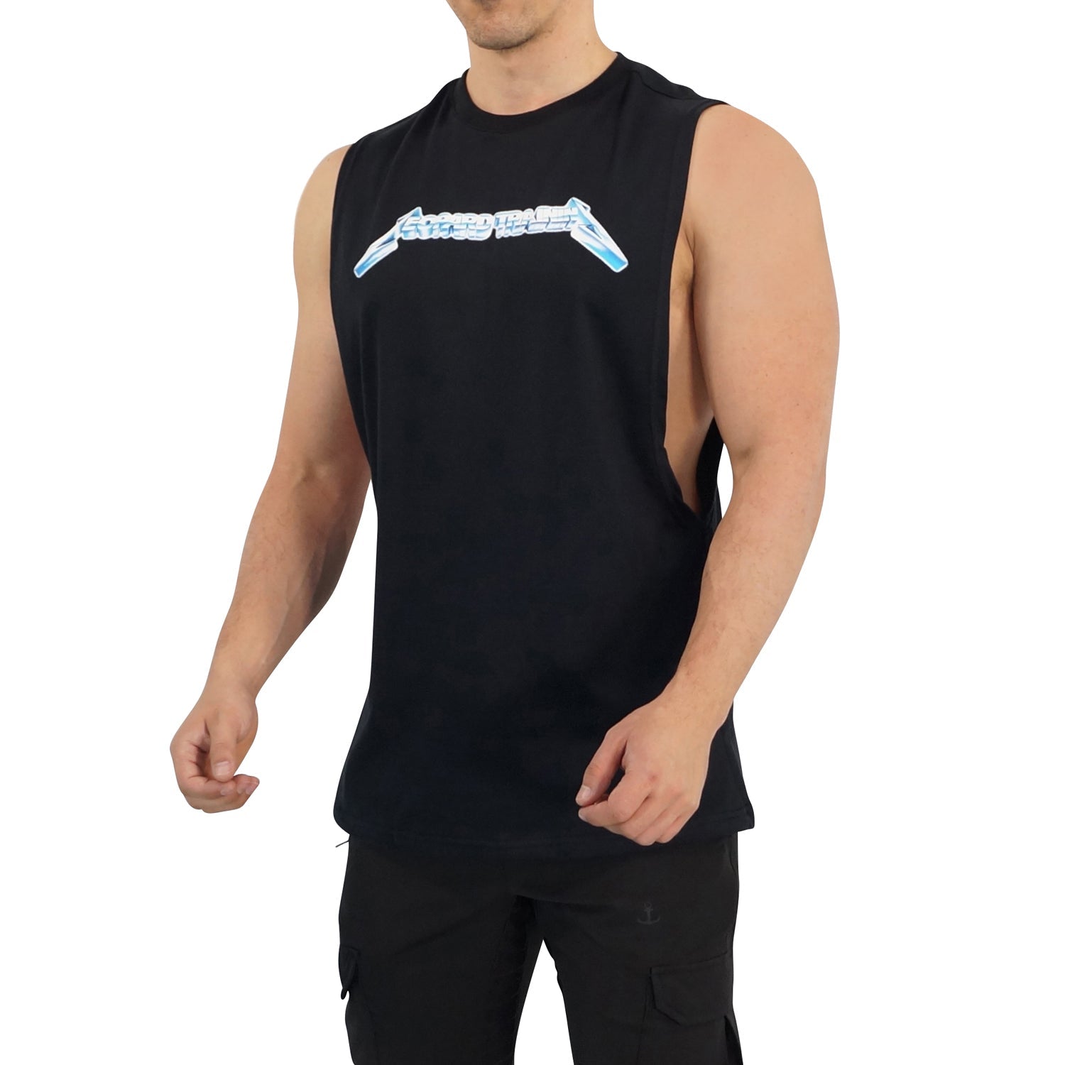 Oversized Sleeveless Lightning Logo T-Shirt