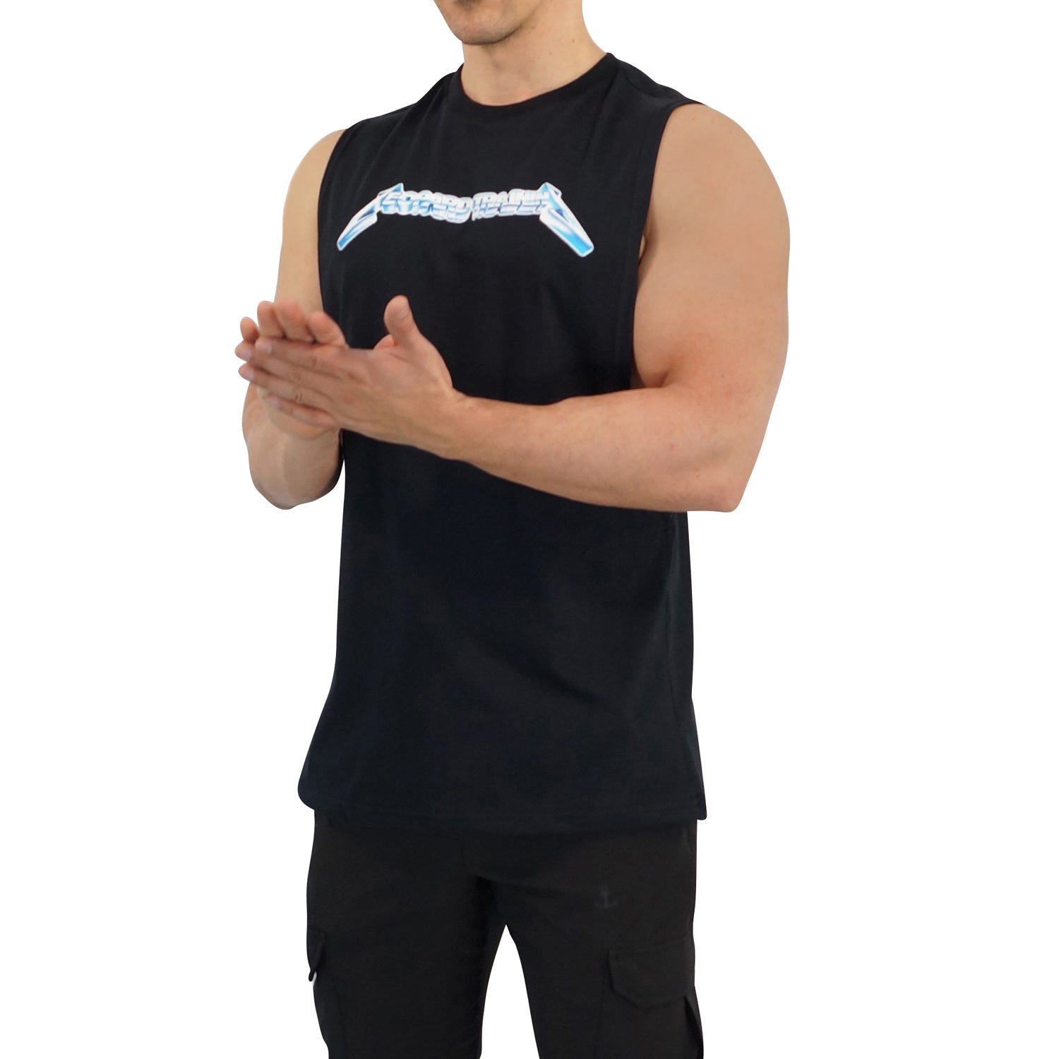 Oversized Sleeveless Lightning Logo T-Shirt