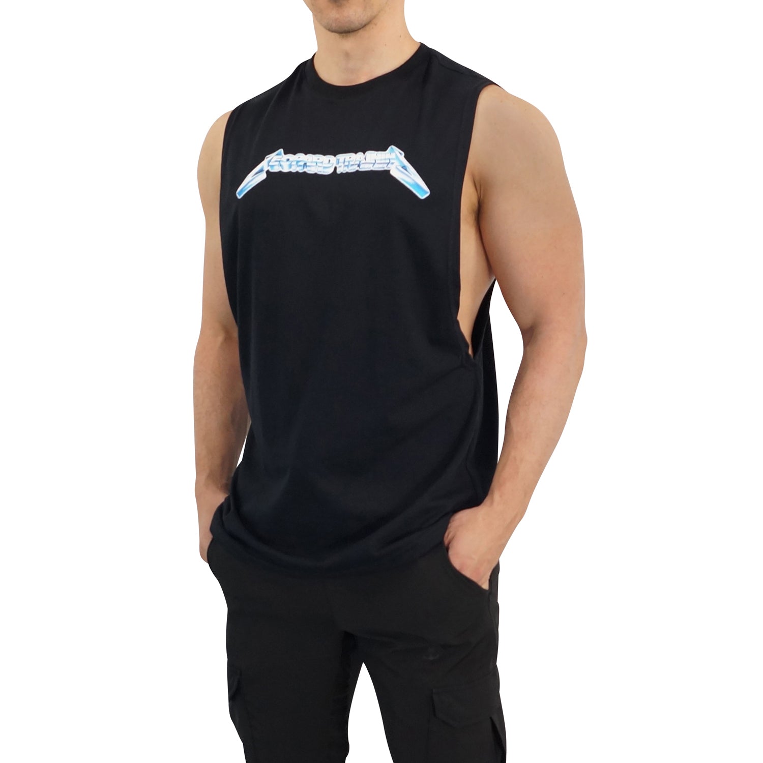 Oversized Sleeveless Lightning Logo T-Shirt