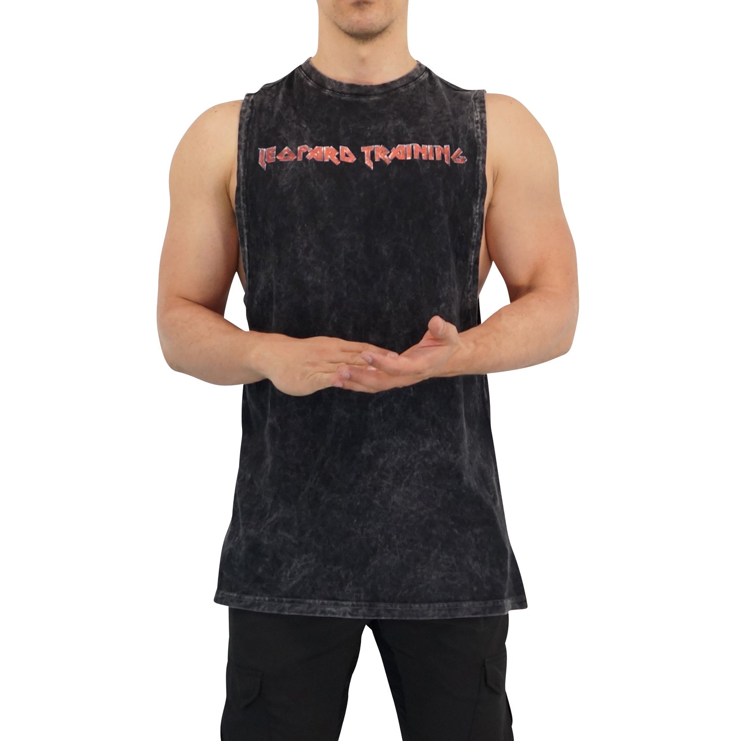 Oversized Sleeveless Damaged Steel Logo T-Shirt