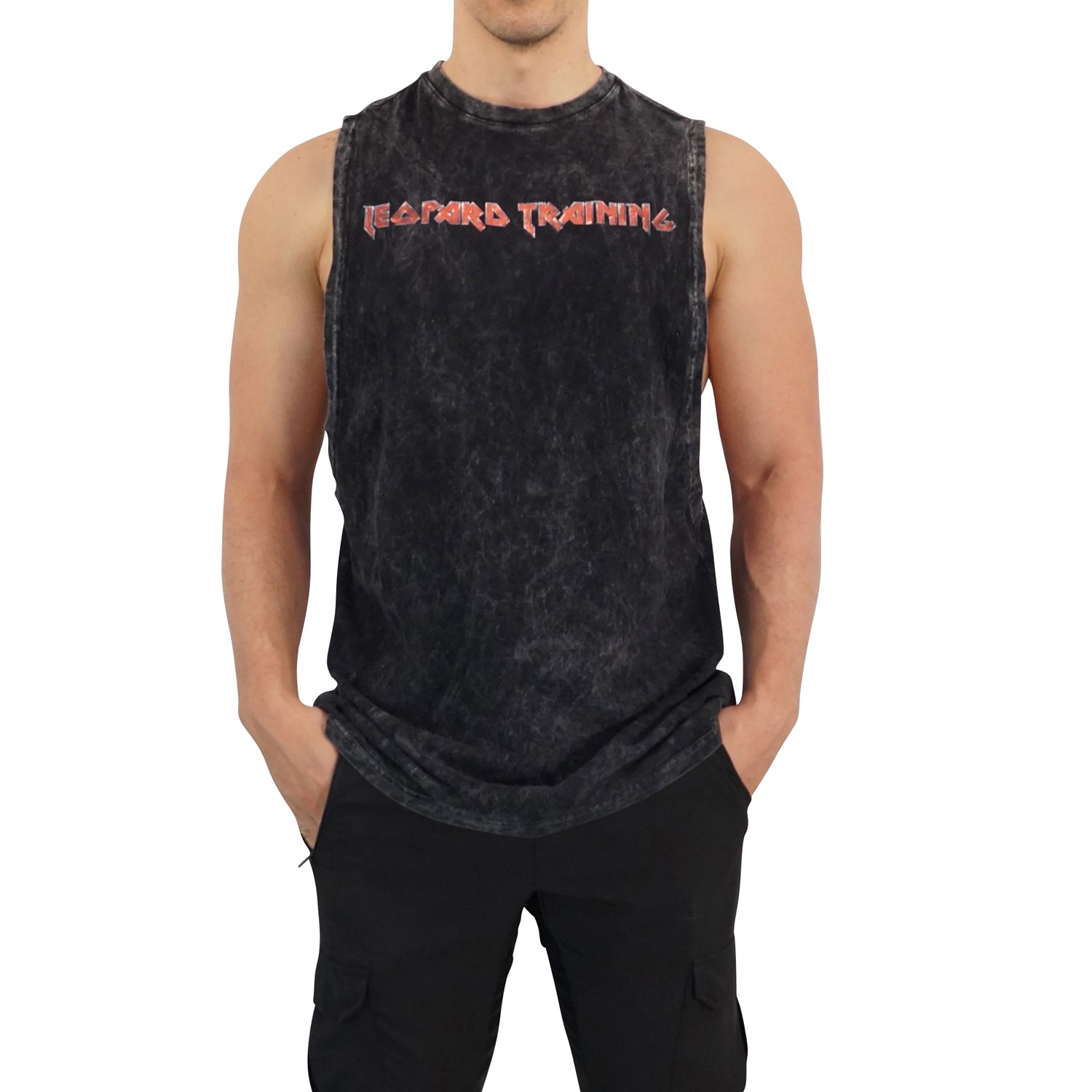 Oversized Sleeveless Damaged Steel Logo T-Shirt