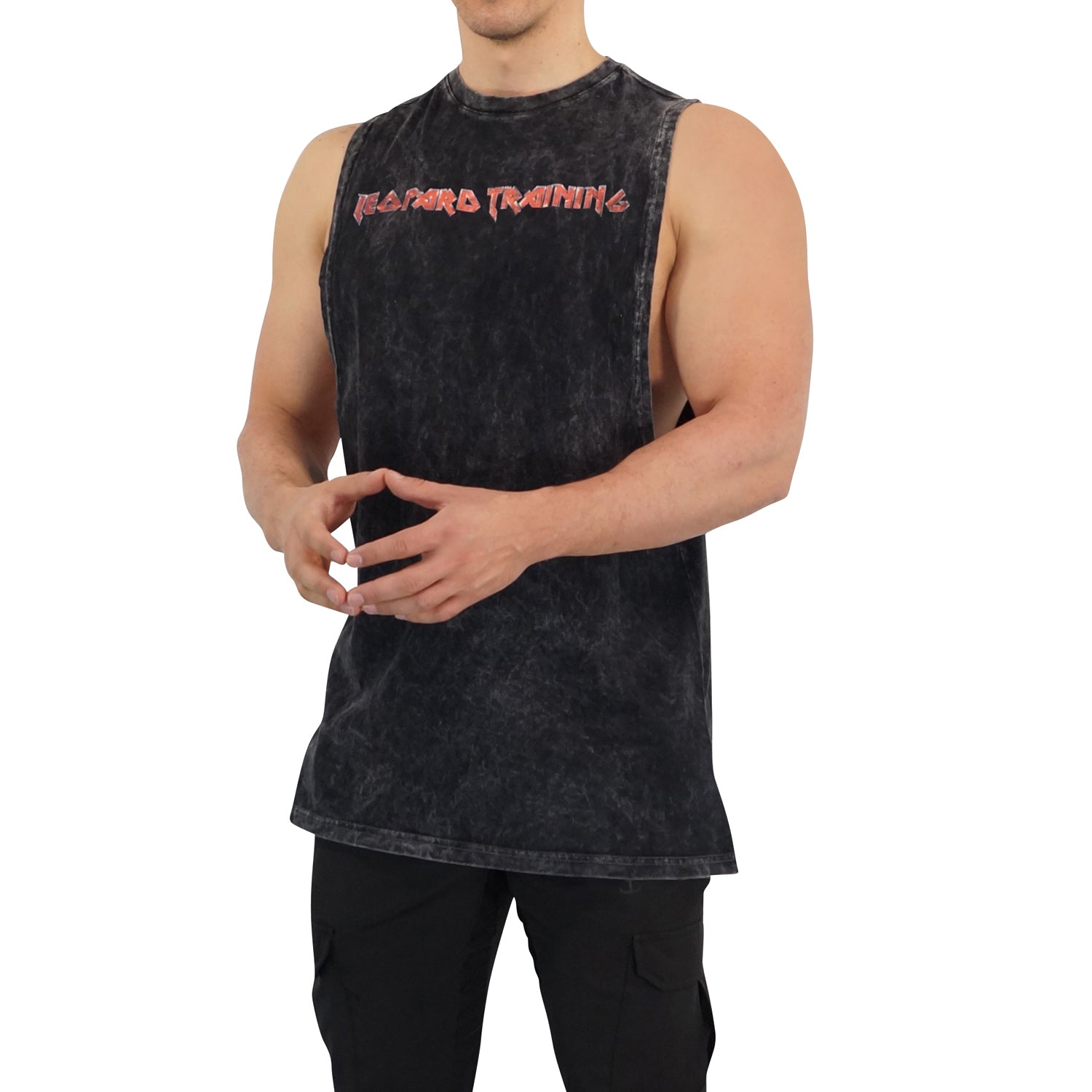 Oversized Sleeveless Damaged Steel Logo T-Shirt