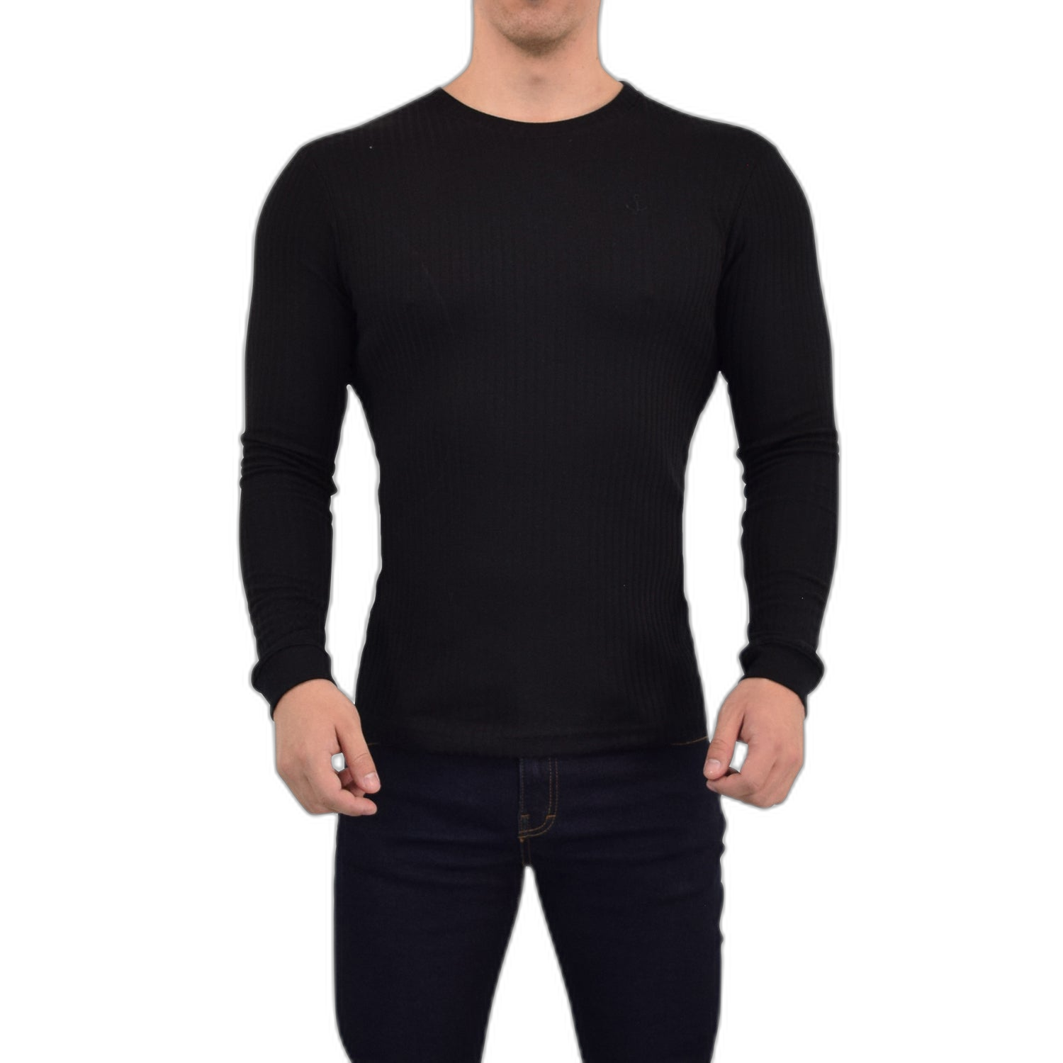 Playera Ribbed Long Sleeve Black