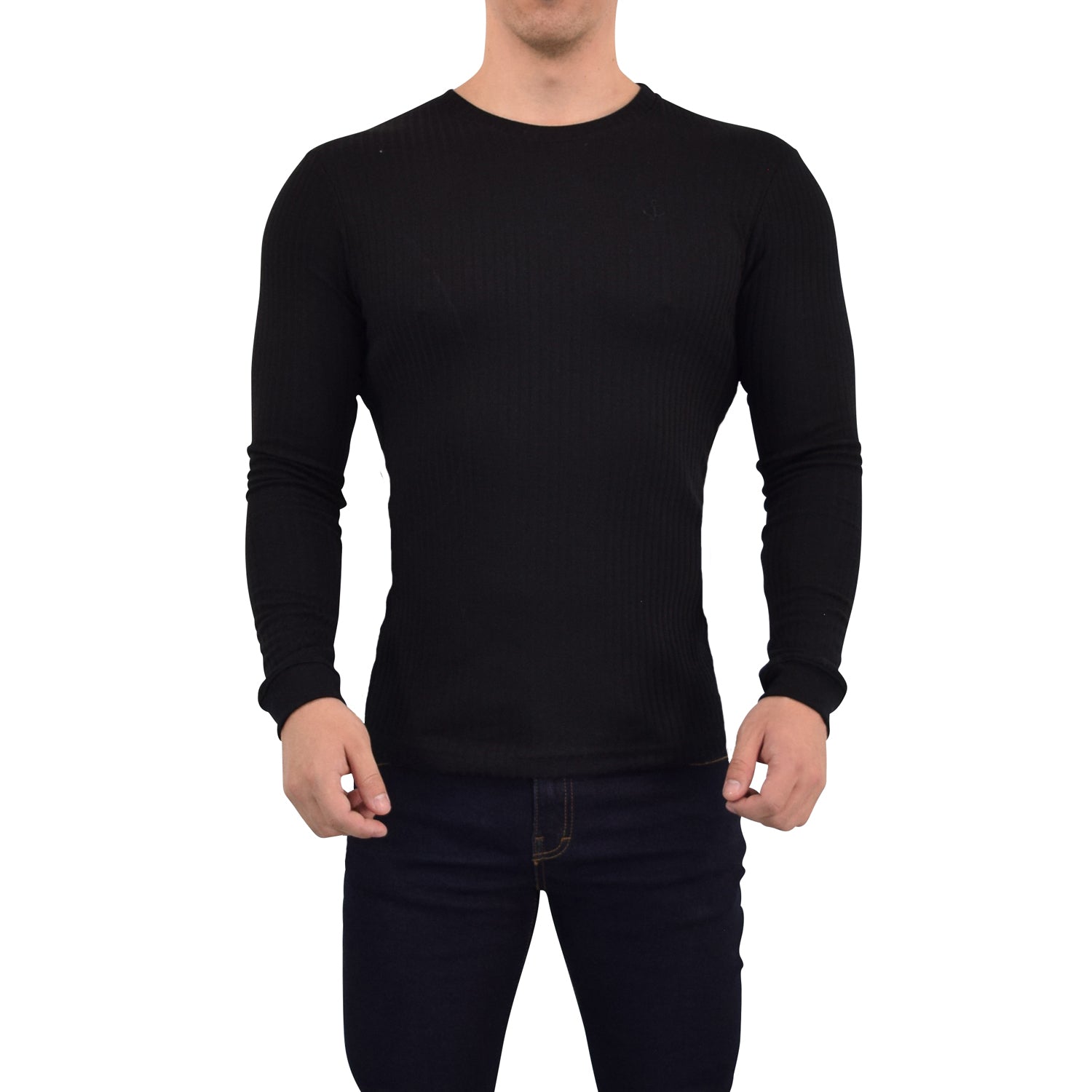 Playera Ribbed Long Sleeve Black