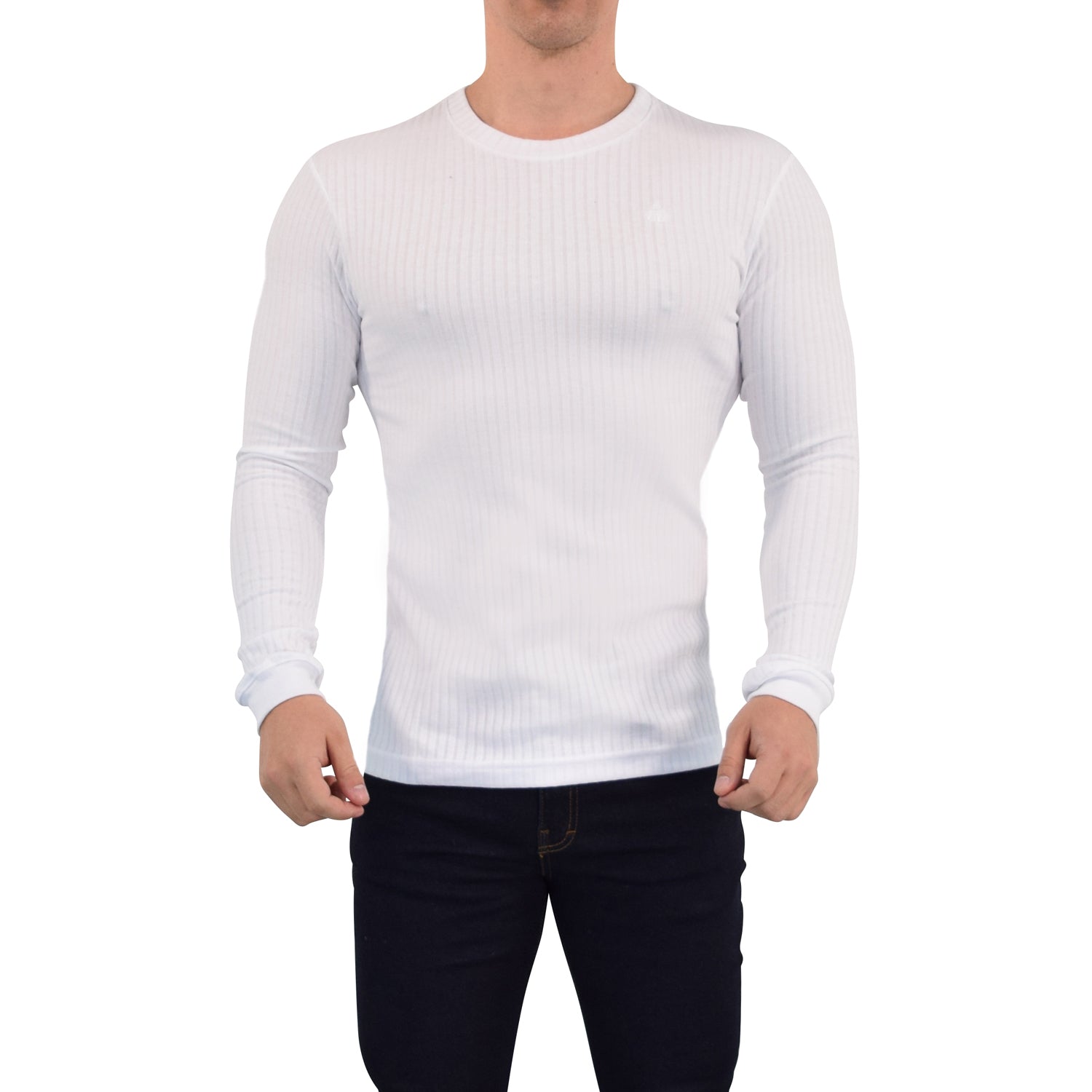 Playera Ribbed Long Sleeve White