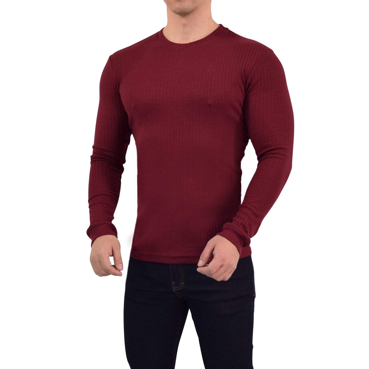 Playera Ribbed Long Sleeve Burgundy
