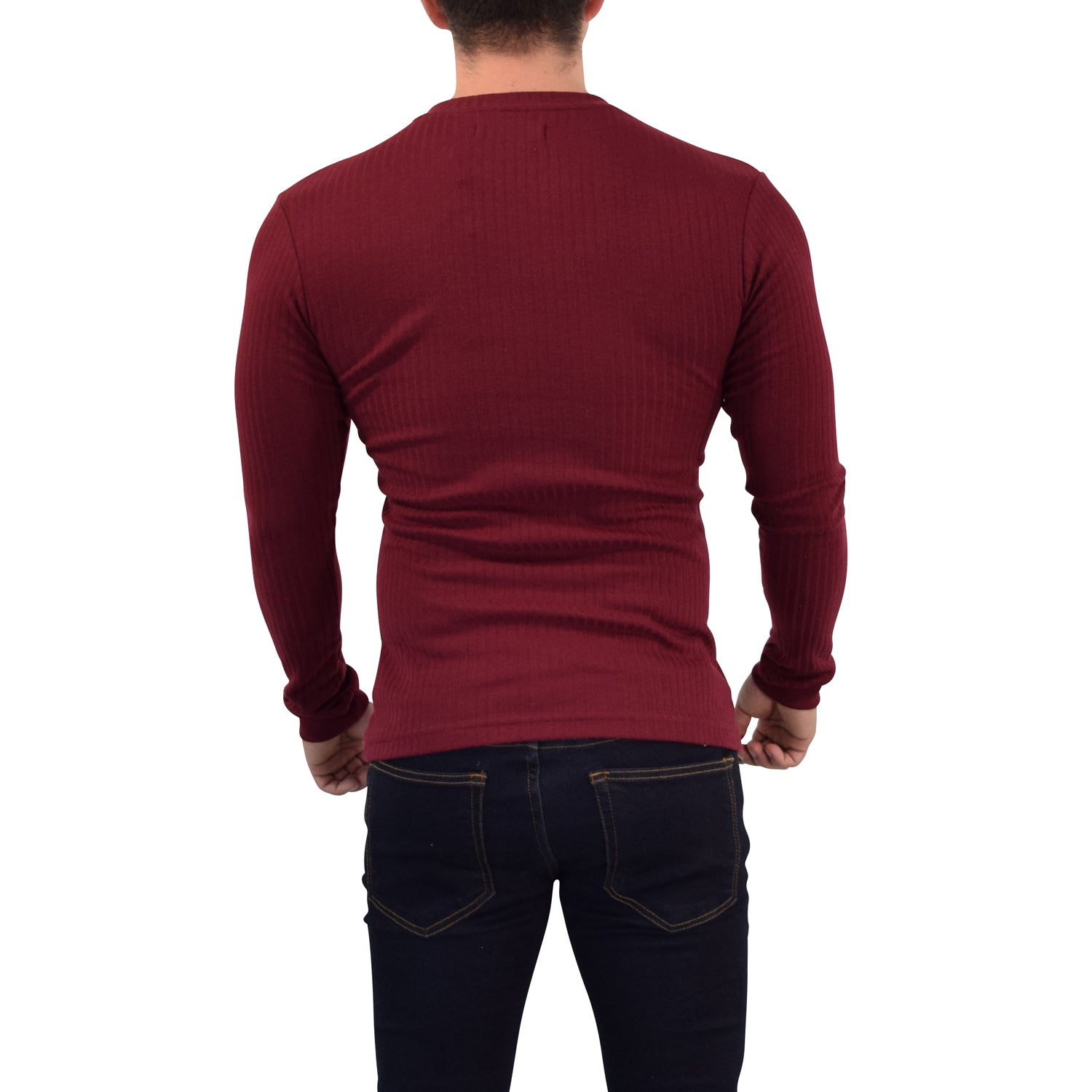Playera Ribbed Long Sleeve Burgundy