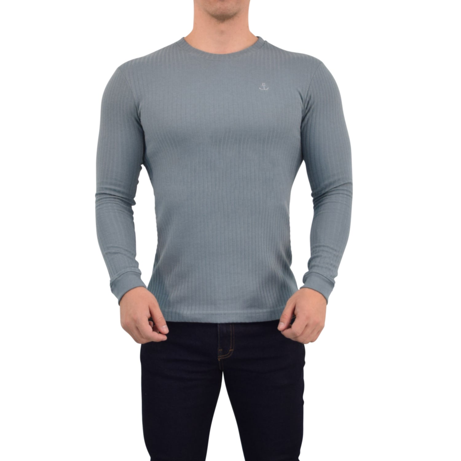 Playera Ribbed Long Sleeve Dark Gray