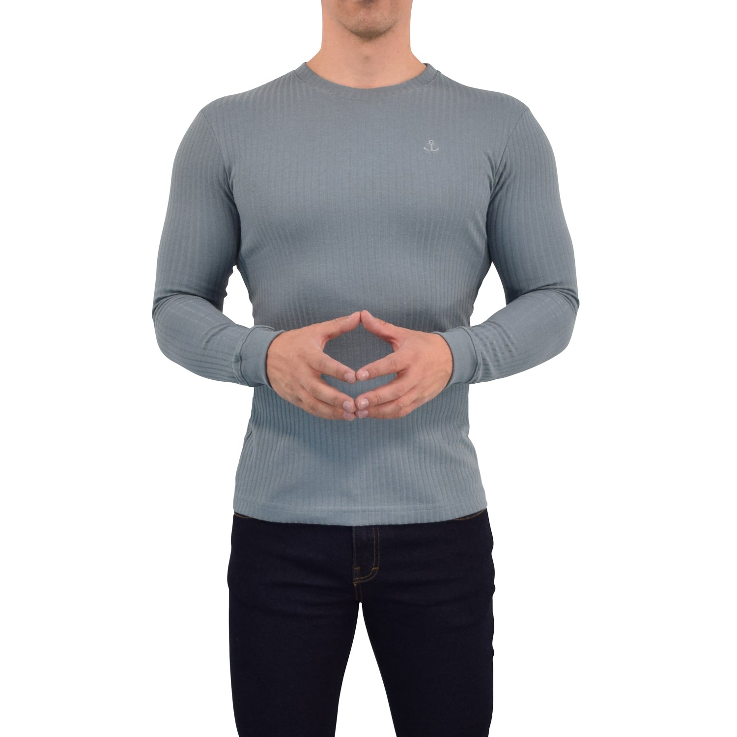 Playera Ribbed Long Sleeve Dark Gray