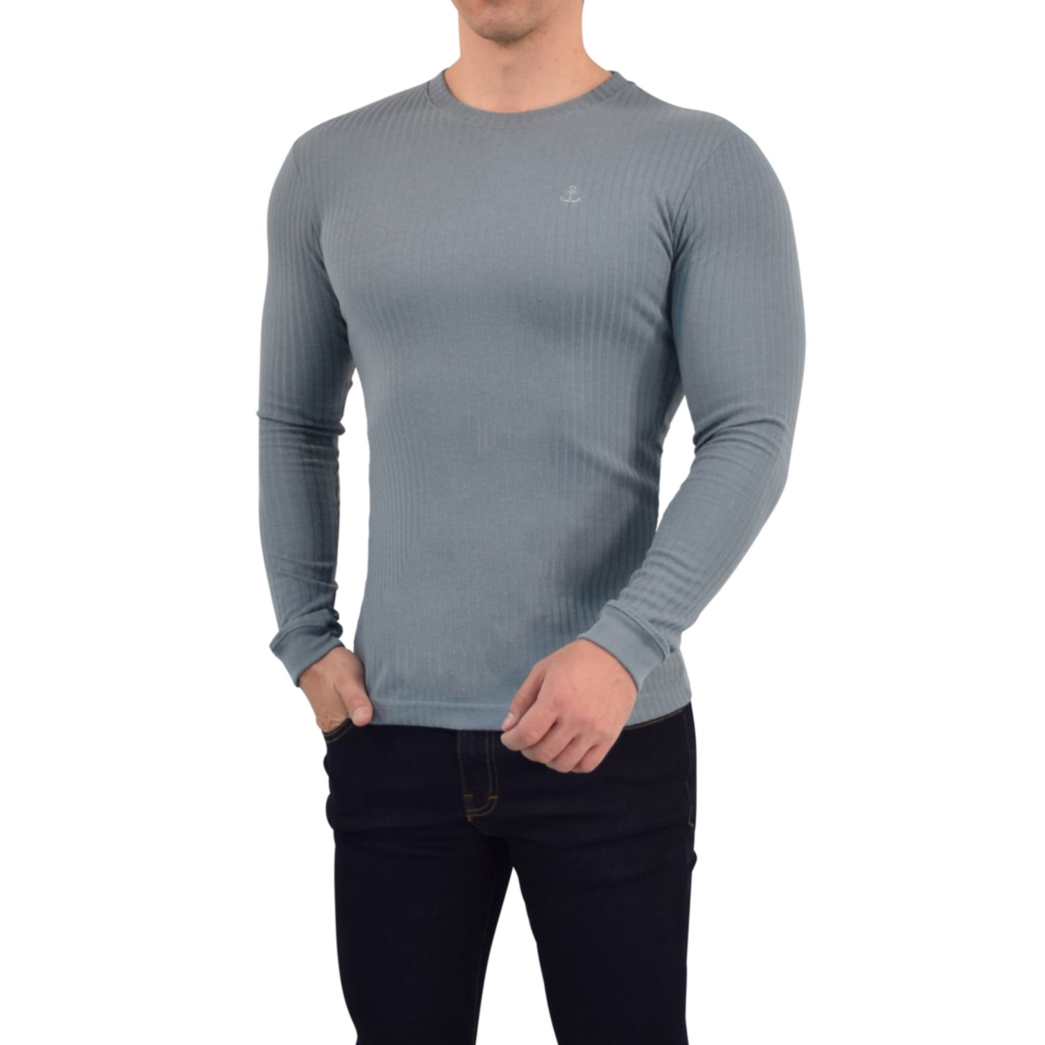 Playera Ribbed Long Sleeve Dark Gray