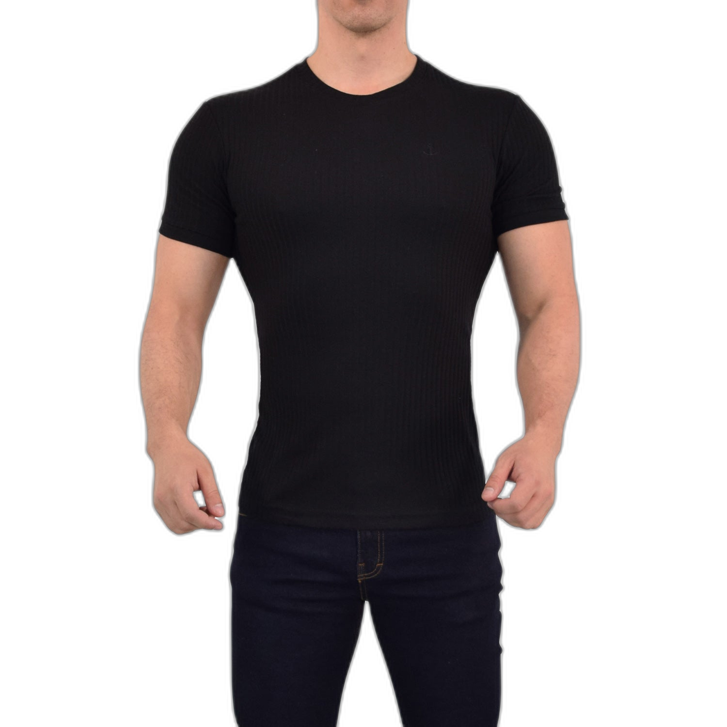 Playera Ribbed Short Sleeve Black