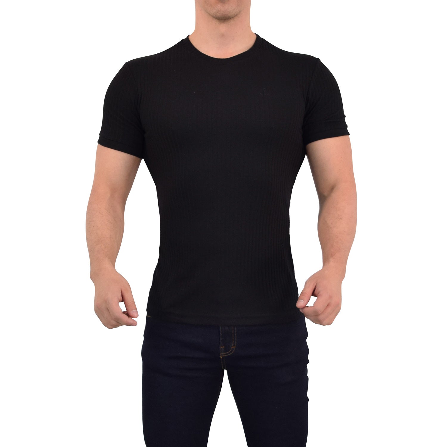 Playera Ribbed Short Sleeve Black