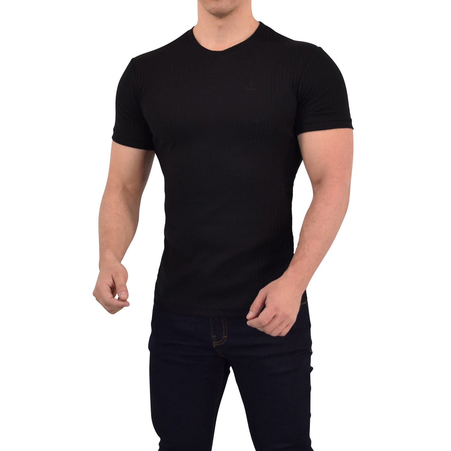 Playera Ribbed Short Sleeve Black