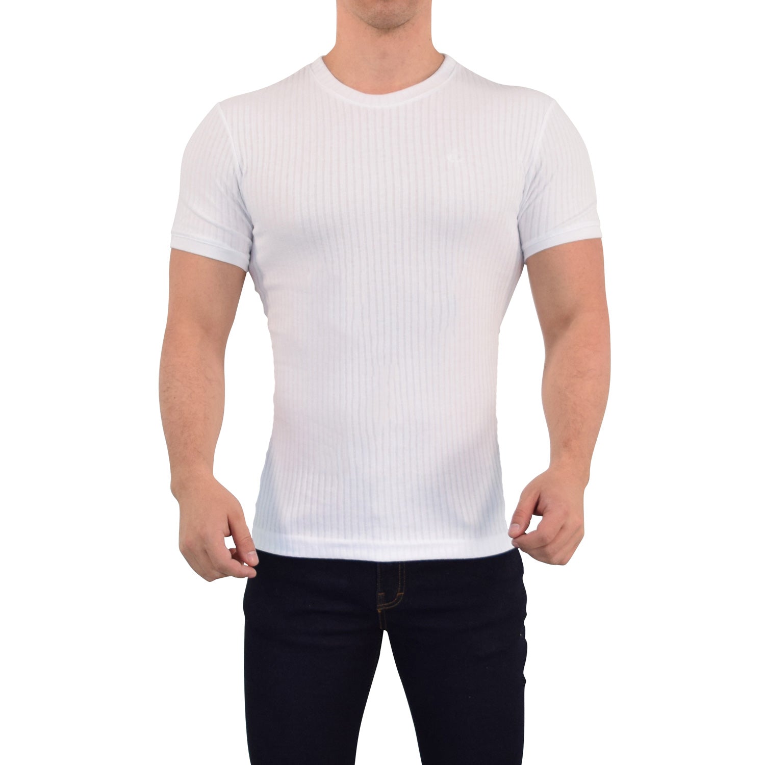 Playera Ribbed Short Sleeve White