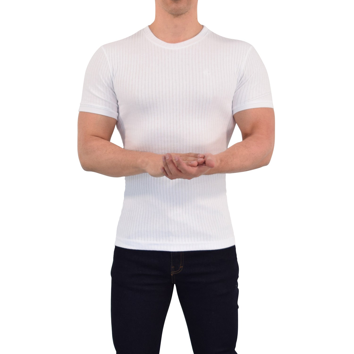 Playera Ribbed Short Sleeve White