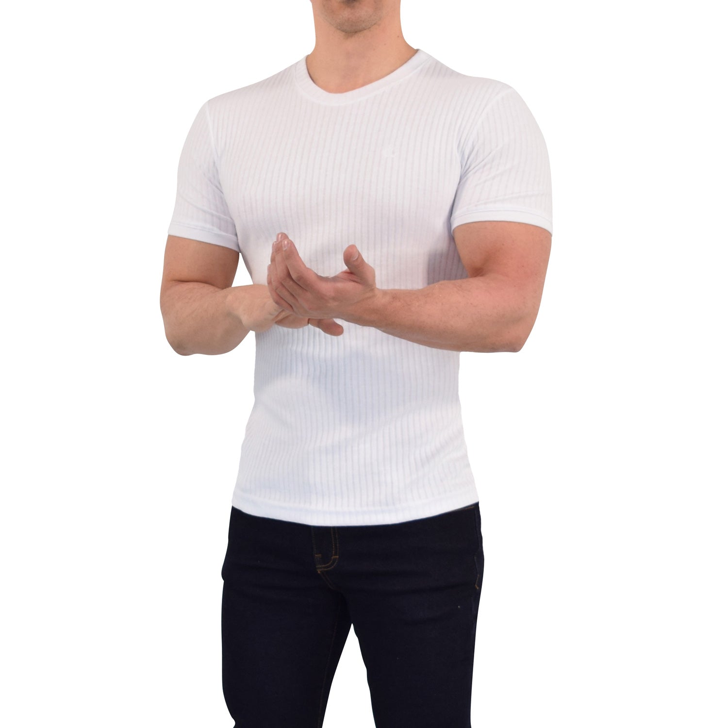 Playera Ribbed Short Sleeve White