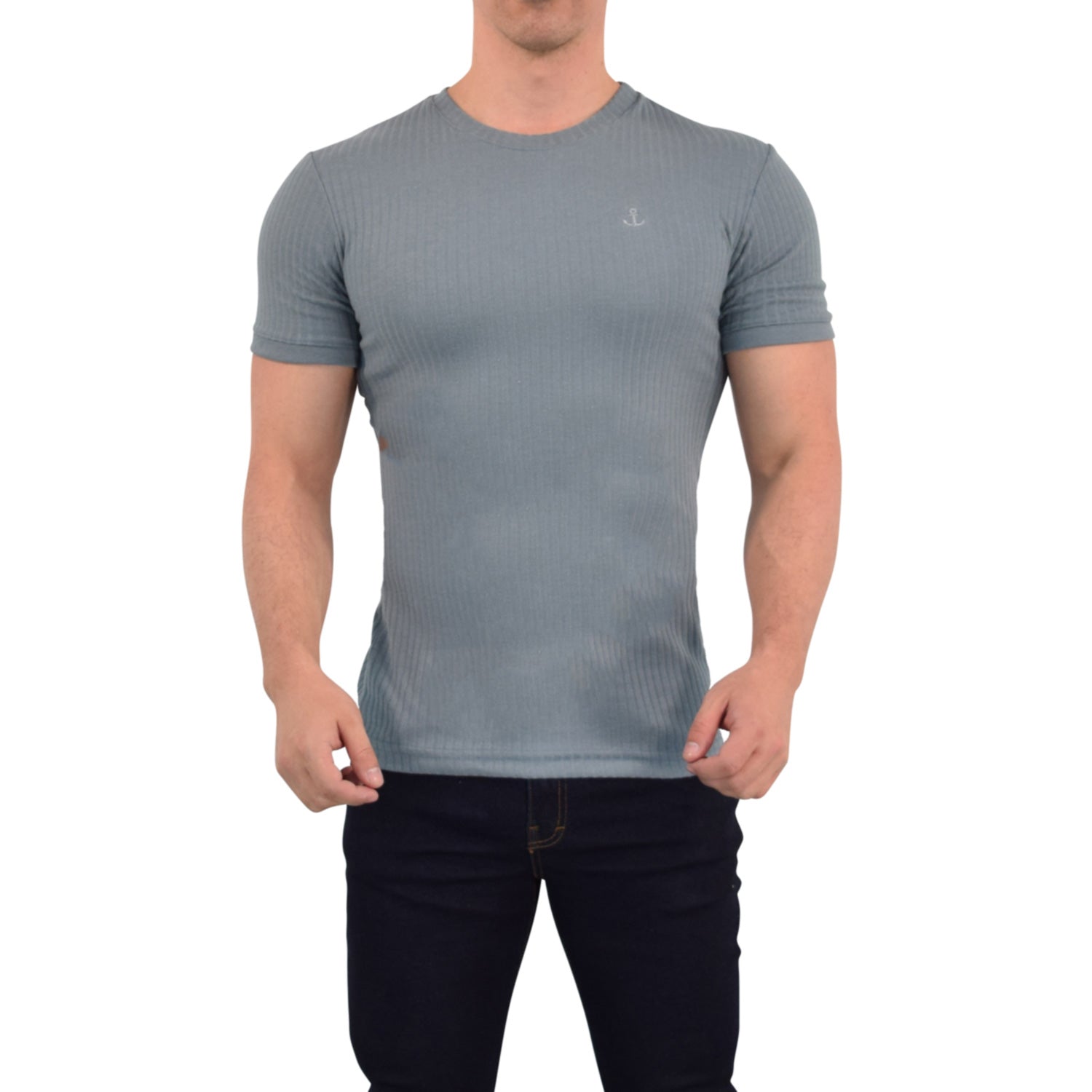 Playera Ribbed Short Sleeve Dark Gray