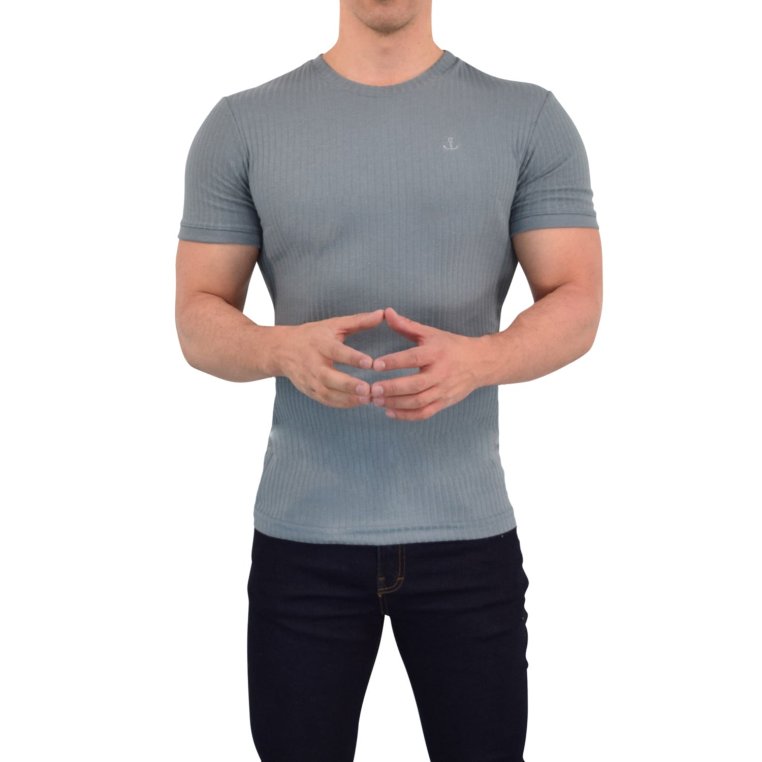 Playera Ribbed Short Sleeve Dark Gray