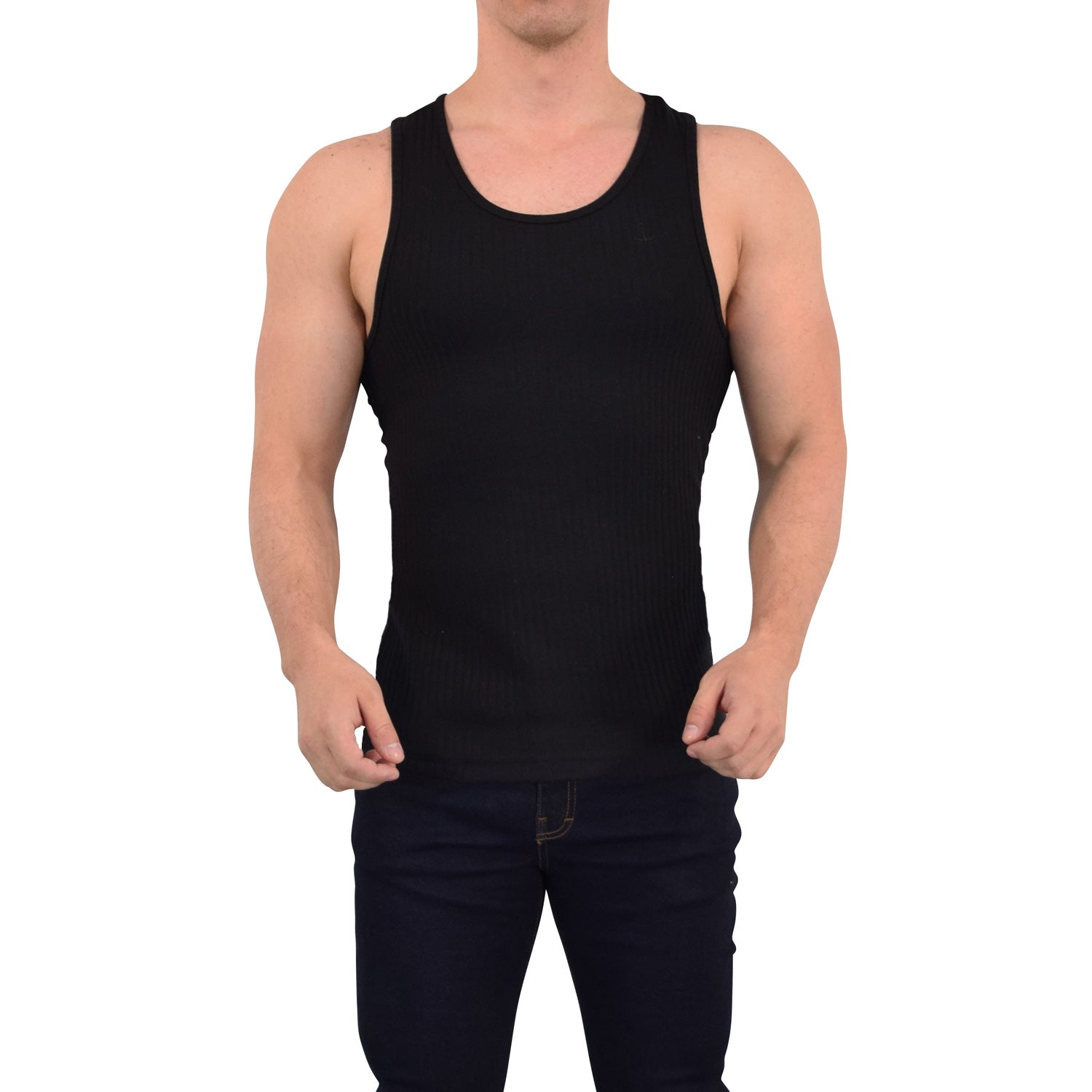 Playera Ribbed Casual Tank Black