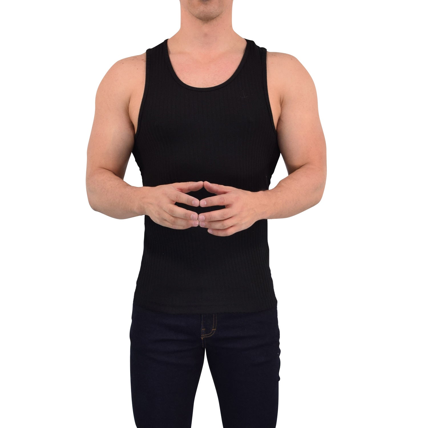 Playera Ribbed Casual Tank Black