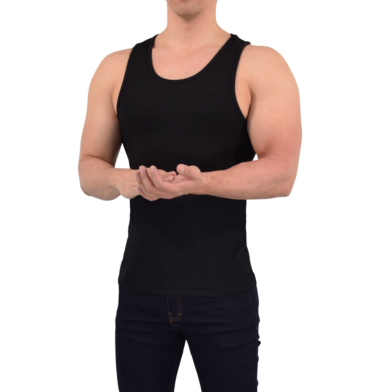 Playera Ribbed Casual Tank Black