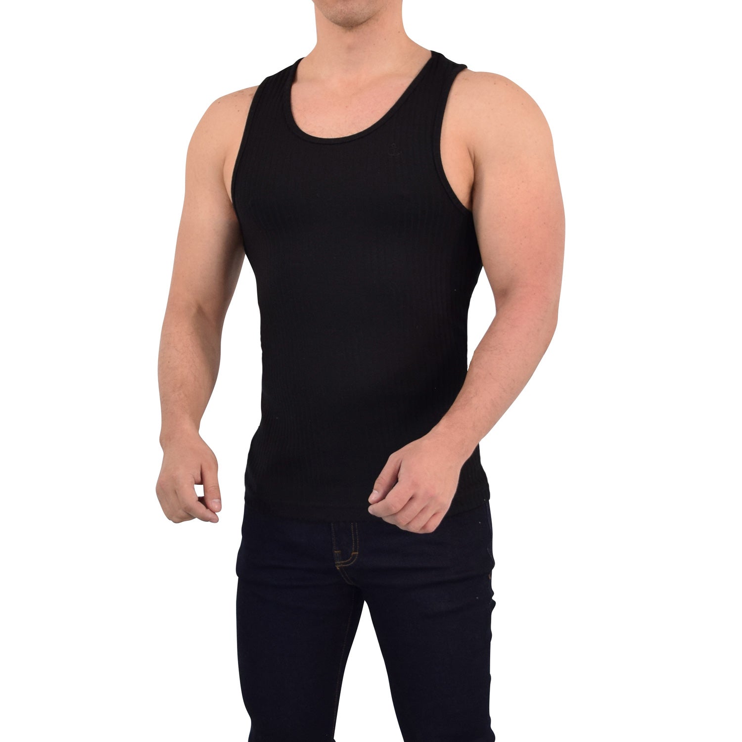 Playera Ribbed Casual Tank Black