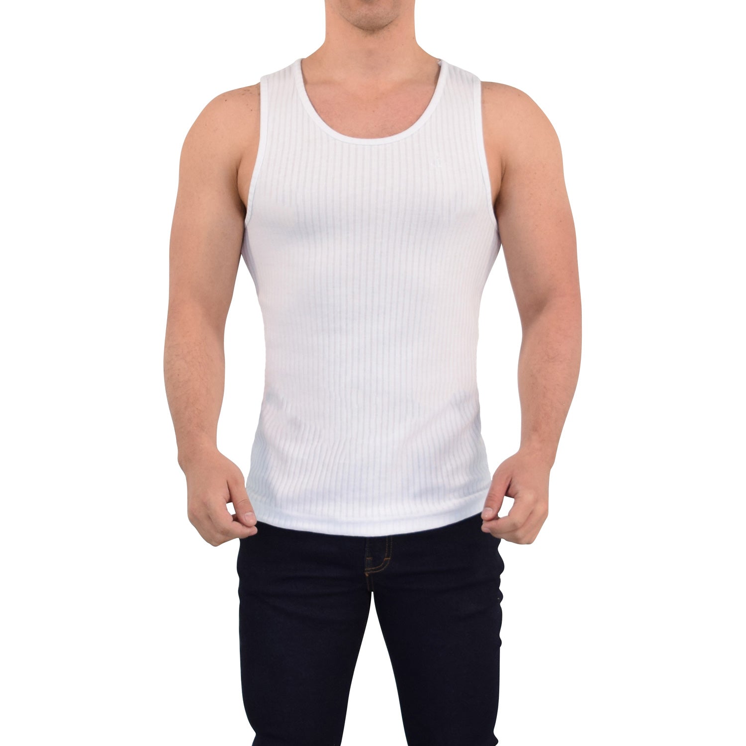 Playera Ribbed Casual Tank White