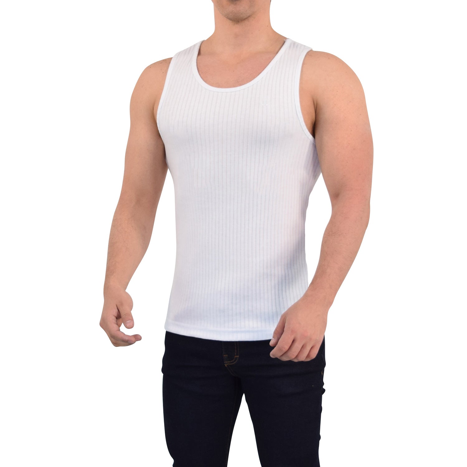 Playera Ribbed Casual Tank White