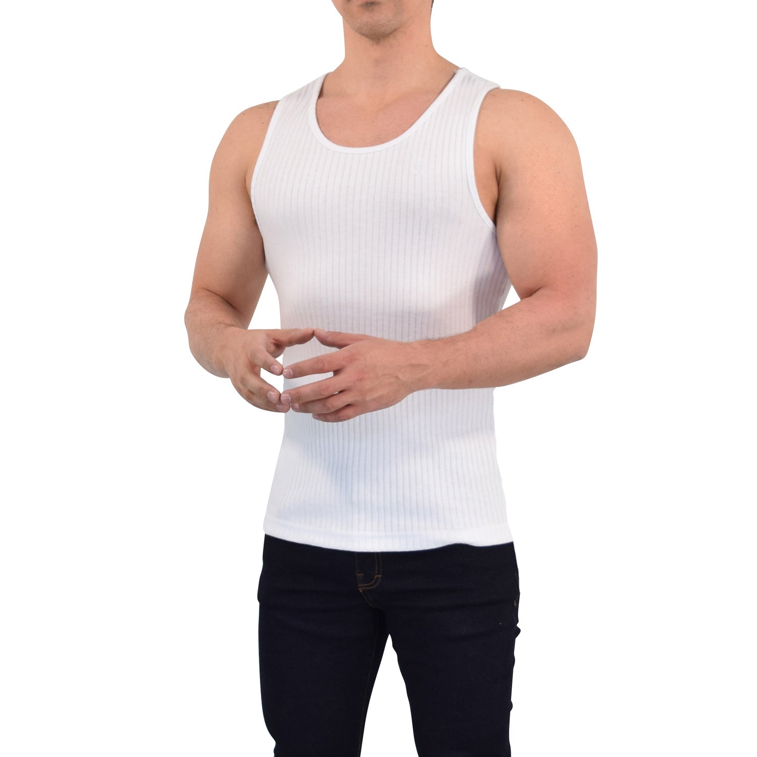 Playera Ribbed Casual Tank White