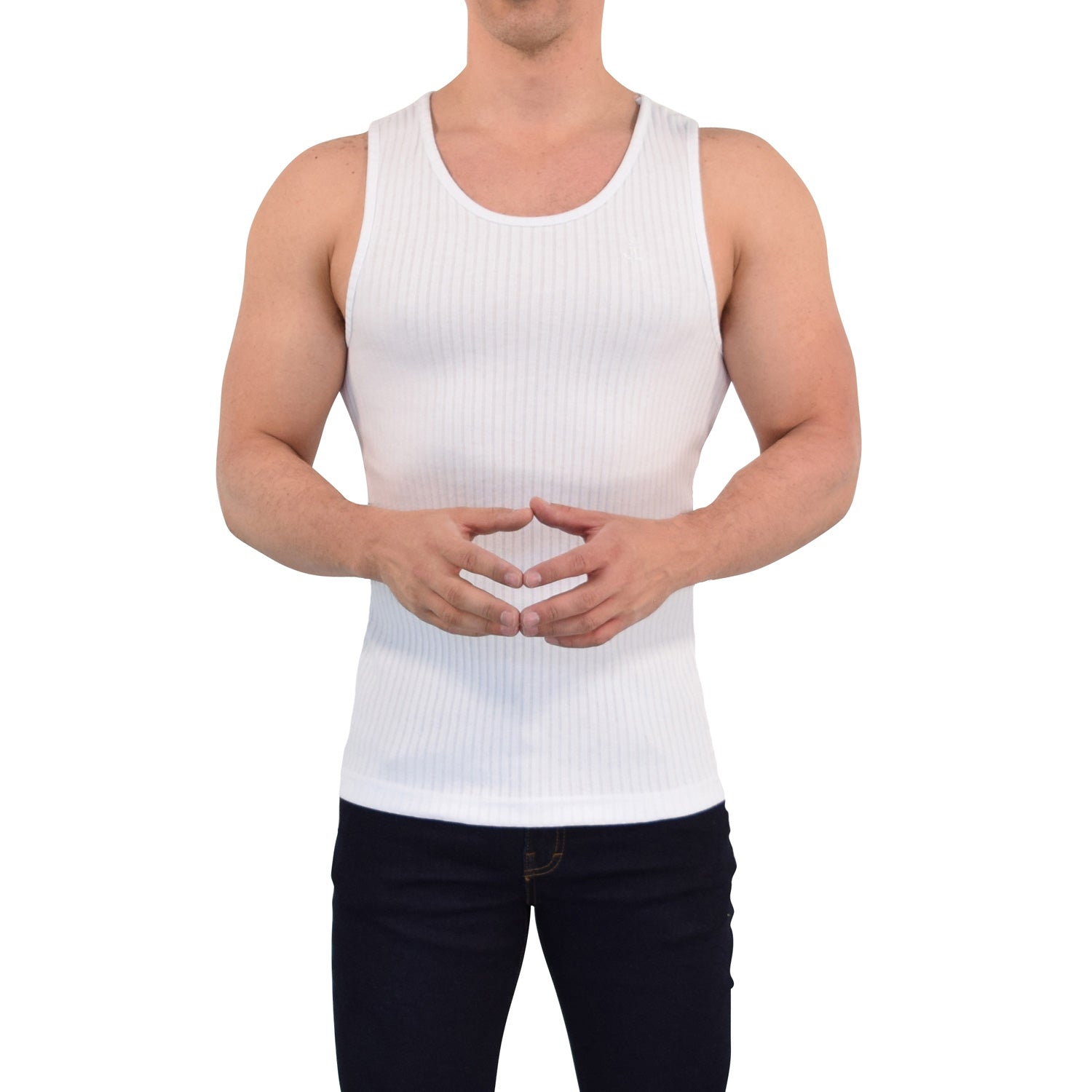 Playera Ribbed Casual Tank White