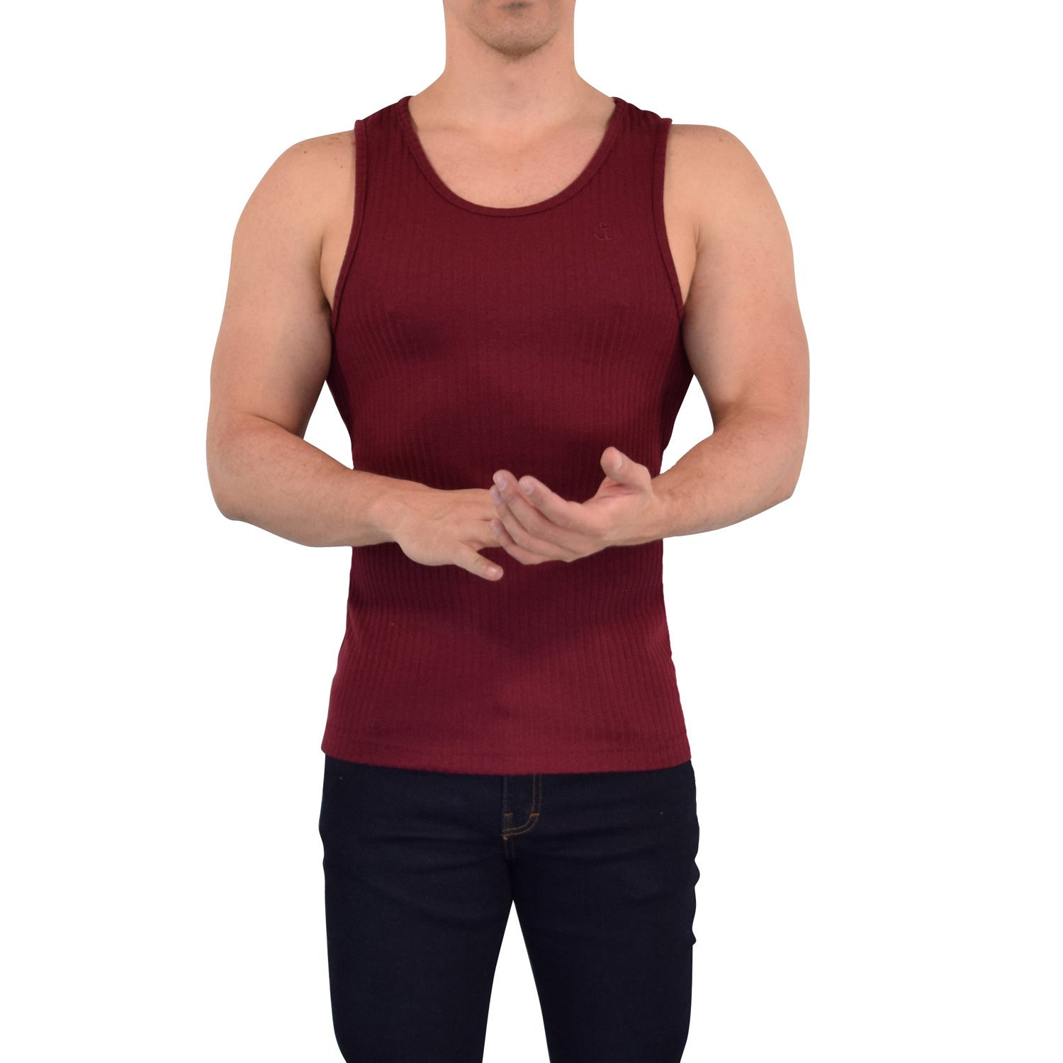 Playera Ribbed Casual Tank Burgundy