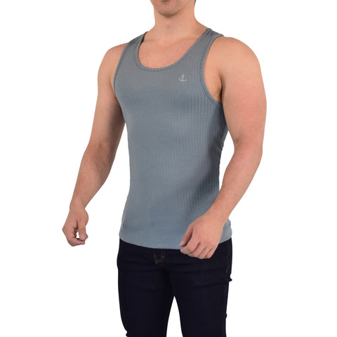 Playera Ribbed Casual Tank Dark Gray