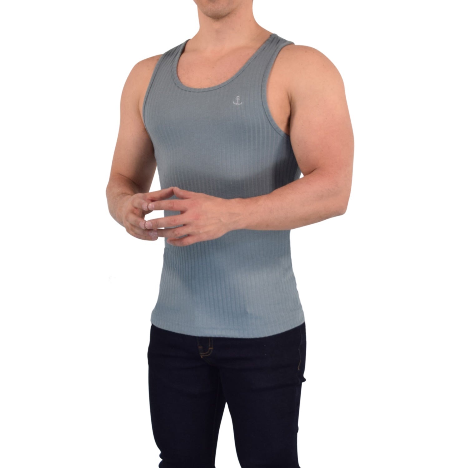Playera Ribbed Casual Tank Dark Gray