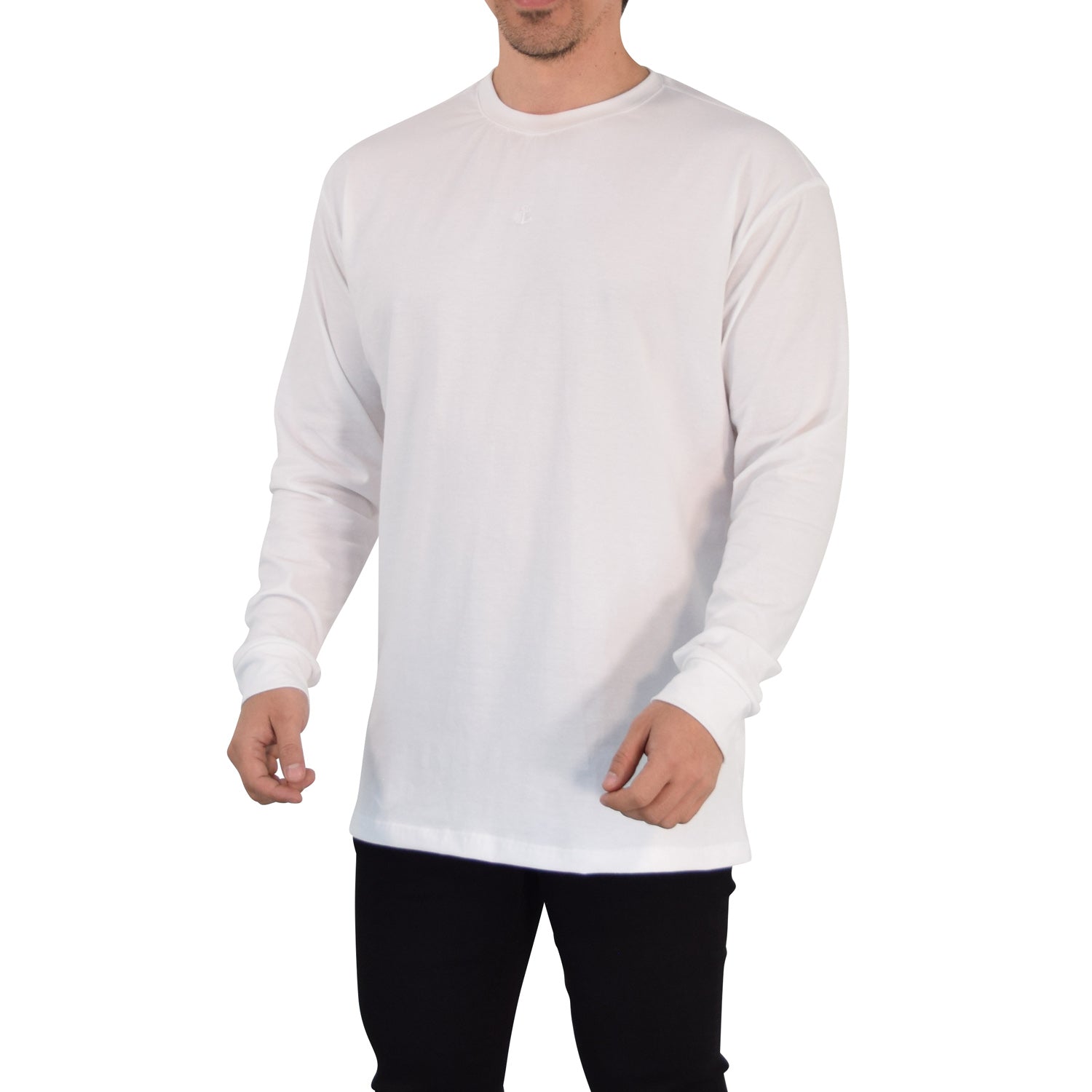 Playera Oversized Manga Larga Stealth White