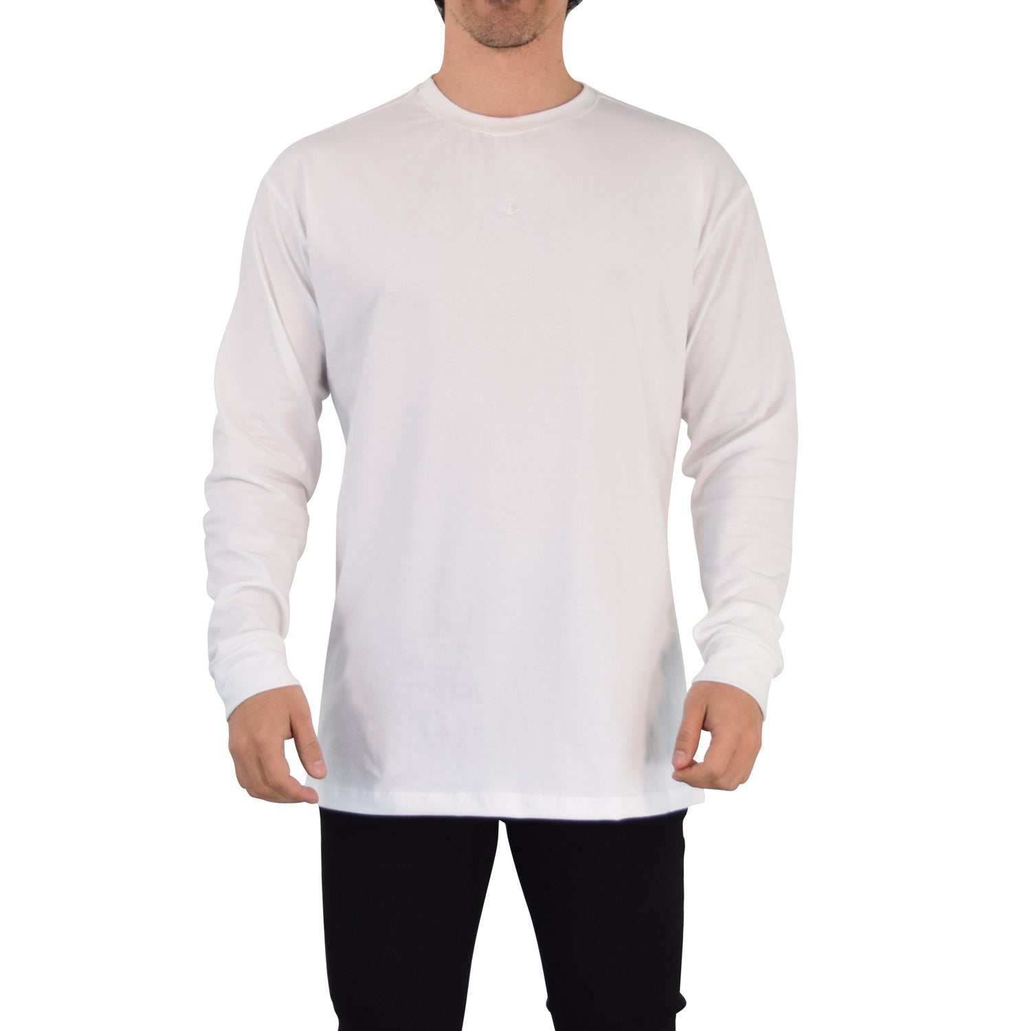 Playera Oversized Manga Larga Stealth White
