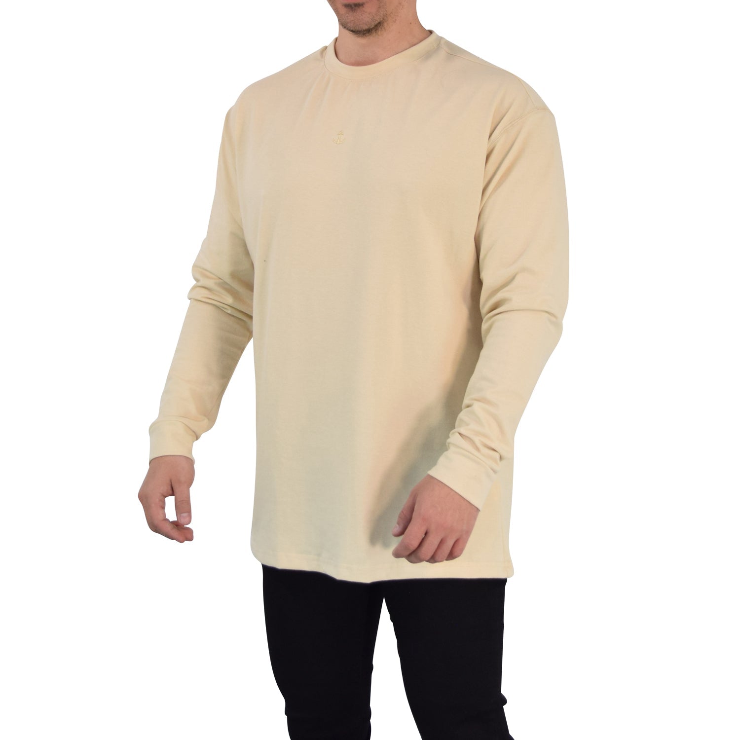 Playera Oversized Manga Larga Stealth Beige