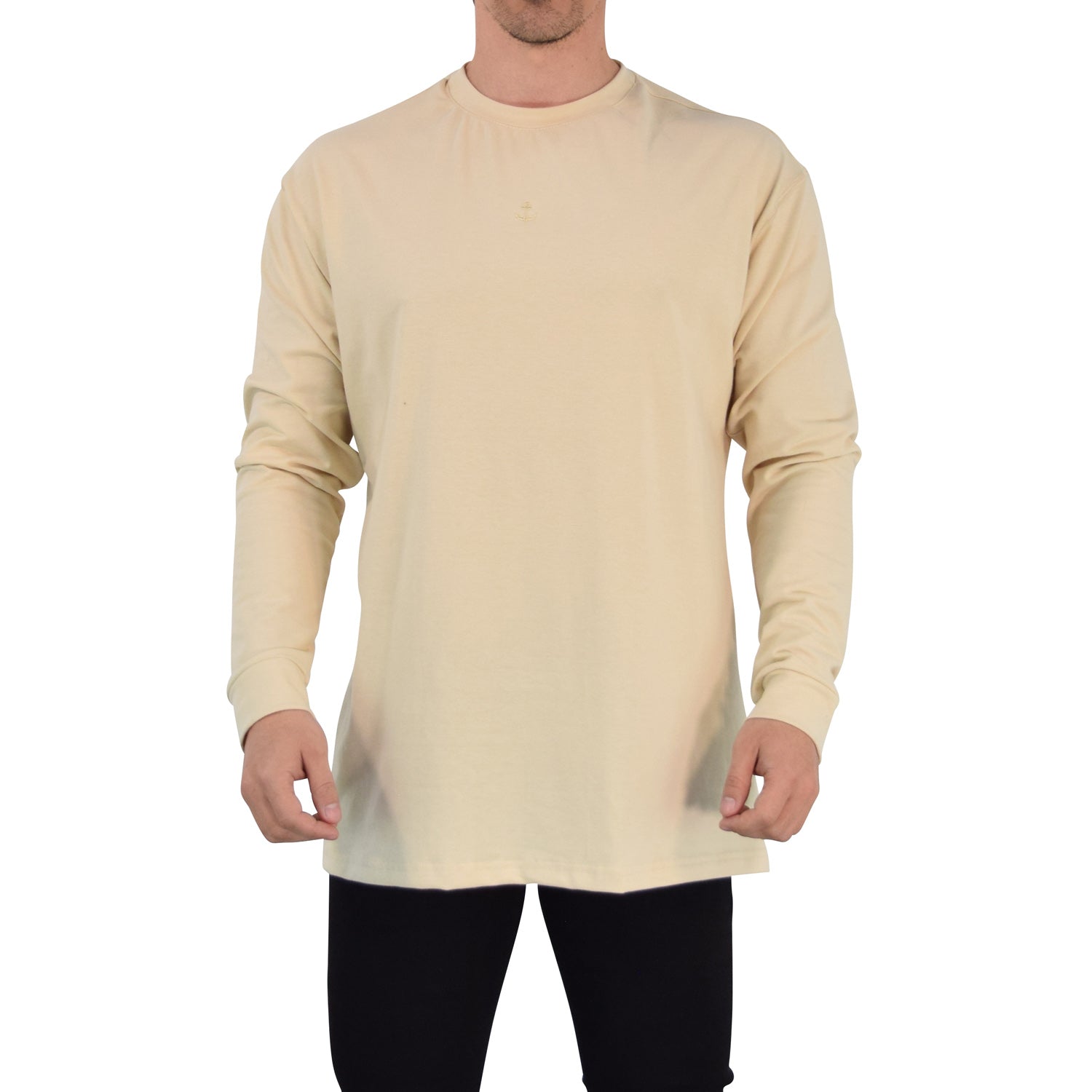 Playera Oversized Manga Larga Stealth Beige