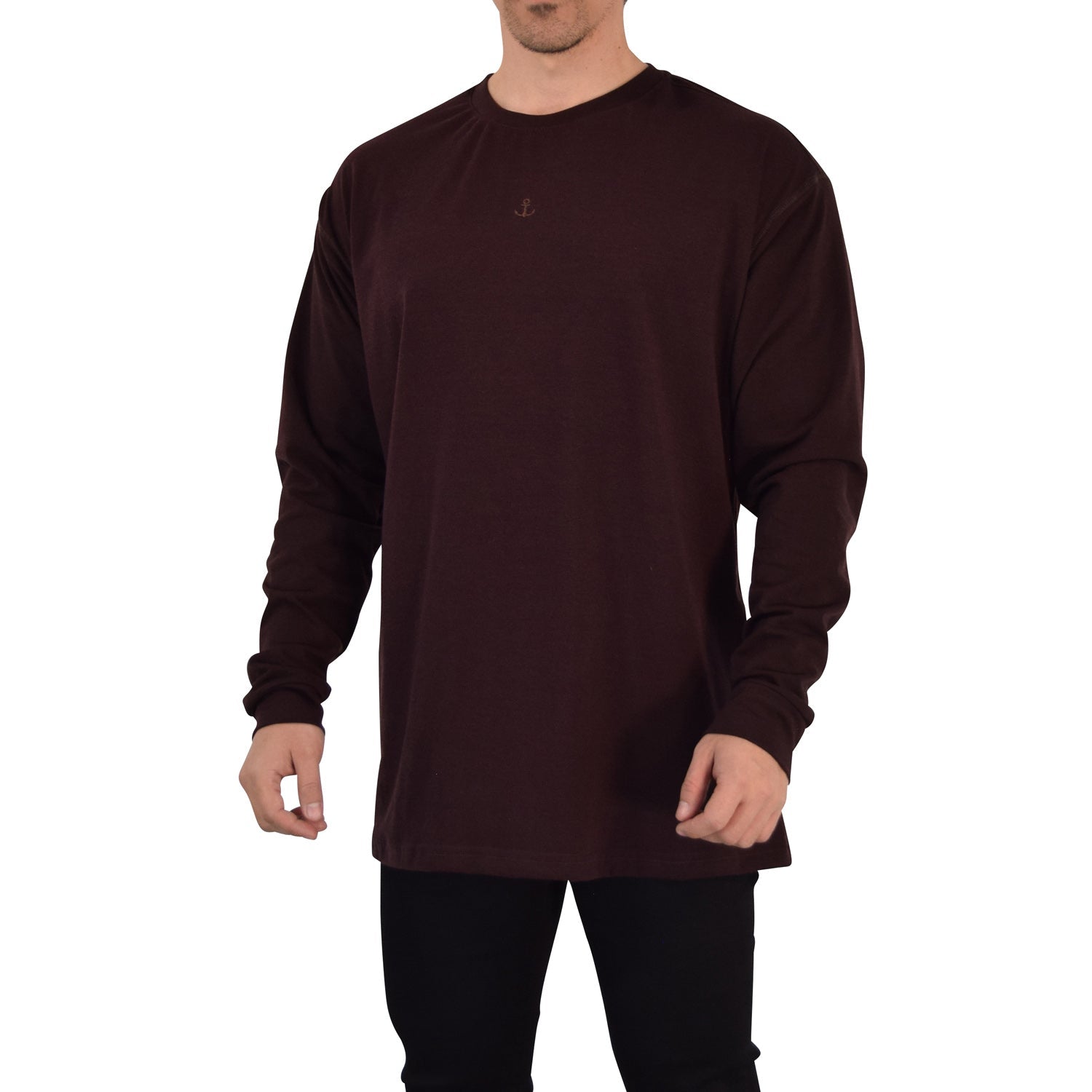 Playera Oversized Manga Larga Stealth Brown